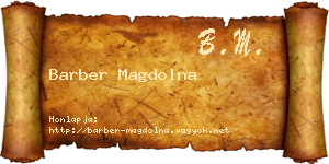 Barber Magdolna névjegykártya